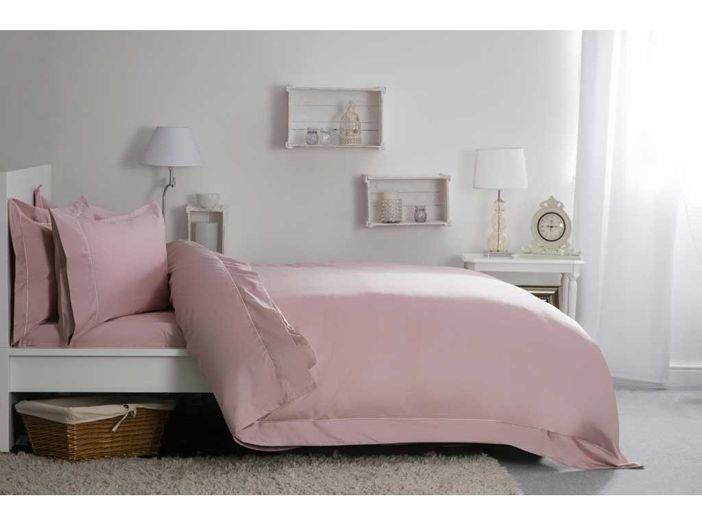 Belledorm 400 Thread Count Sateen Egyptian Cotton Flat Sheets in Blush